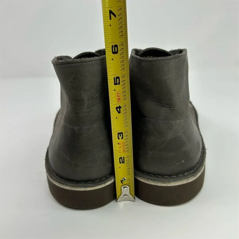 Clarks Men's Bushacre 2 Gray Leather Lace Up Chukka Boots Size 10 US Comfort